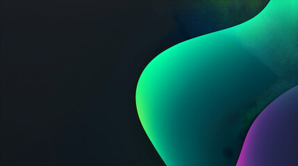 Abstract flowing shape on dark background with copy space. Future mesh or soundgrid. Digital array data structure. Futuristic technology concept. Backdrop for design banner, poster, business card
