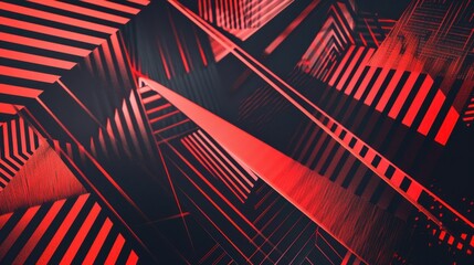 Poster - Abstract background with geometric lines forming sharp angles and dynamic shapes, in a bold monochromatic color scheme