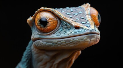 Canvas Print - Close-Up Portrait of a Gecko with Striking Eyes