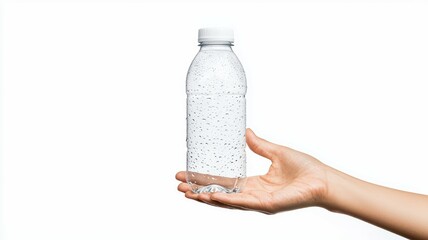 Canvas Print - A hand holding a clear plastic bottle