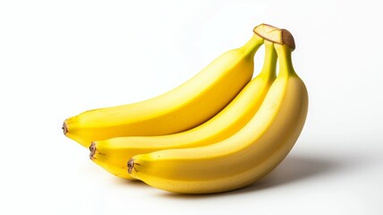 Wall Mural - Three bananas are sitting on a white background