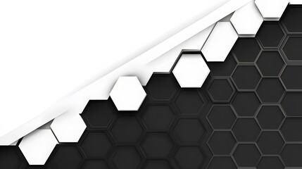 Vector banner design, white background with hexagon pattern.