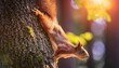 © GeorgV - Squirrel Climbing Tree Trunk in Forest