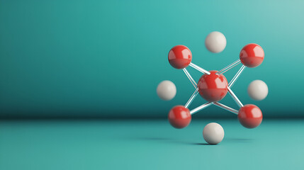 3d illustration of Science background molecule and atom model. concept creative