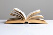 © Sanchai - A minimalist image of an open book on a clean white table, symbolizing the simple joy of reading for book lovers