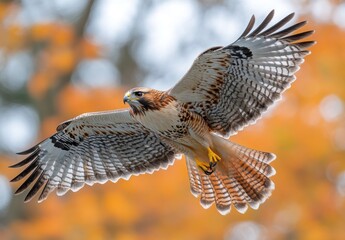 Sticker - Red-tailed Hawk in Flight