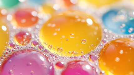 Canvas Print - Abstract Macro Photography of Colorful Bubbles