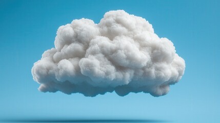 Poster - White Cloud Isolated on Blue Background