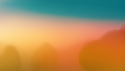 Wall Mural - A soft abstract gradient blending warm hues of orange, yellow, and teal, creating a dreamy, blurred effect. Ideal for backgrounds, digital design, or modern art projects with a minimalist aesthetic.

