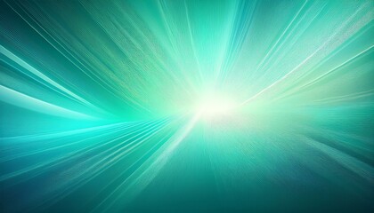 Wall Mural - a vibrant burst of teal and green light rays radiating from the center, creating a dynamic, futurist