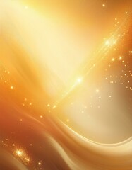Wall Mural - A glowing, golden abstract background with flowing lines and sparkling light particles. Perfect for festive, celebratory, or magical themes in design, presentations, or digital art.