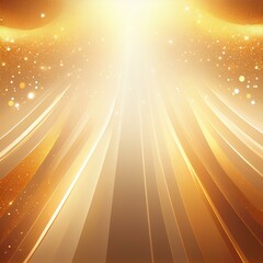 Sticker - A glowing, golden abstract background with flowing lines and sparkling light particles. Perfect for festive, celebratory, or magical themes in design, presentations, or digital art.