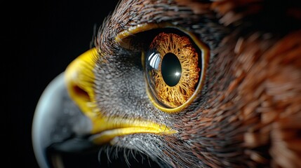 Sticker - Close up of a Hawk s Eye with Sharp Detail and Focus