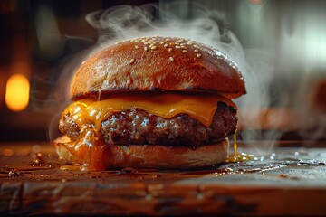 Wall Mural - Juicy Cheeseburger