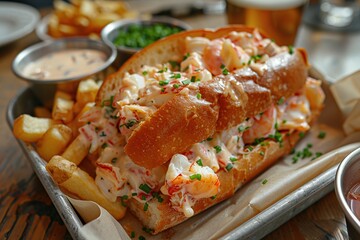 Wall Mural - Lobster Roll with Fries