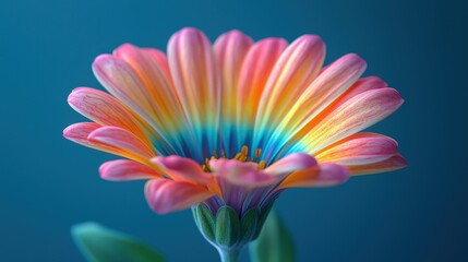 Wall Mural - Colorful Daisy Flower Macro Photography   Pink  Yellow  Blue Petals