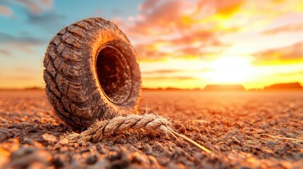 Wall Mural - Off Road Tire Sunset   Rugged Adventure