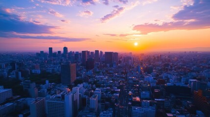 Poster - Sunset Over a Cityscape