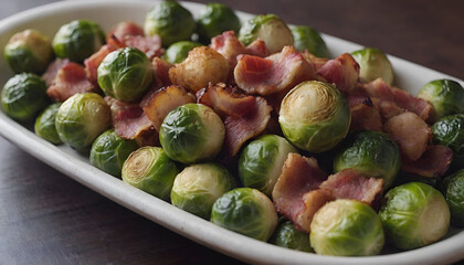 roasted brussel sprouts with crispy bacon