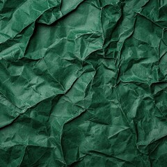 Poster - crumpled green paper texture background