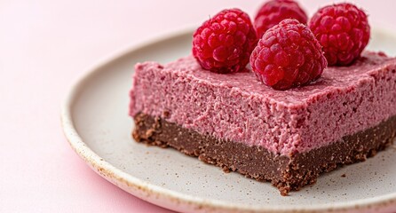 Canvas Print - Delicious raspberry cheesecake dessert