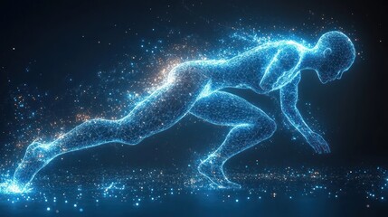 Wall Mural - Digital Athlete: A Futuristic Runner