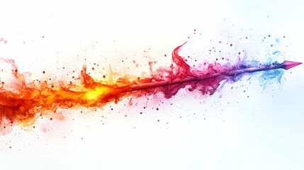 Wall Mural - colorful abstract design showcasing vibrant splashes and arrows on a bright background.