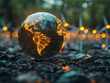 © Earny - A glowing globe on rocky terrain, symbolizing a connection between technology and nature.