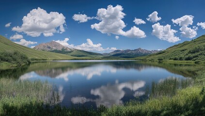 Wall Mural - Serene Mountain Lake Reflection