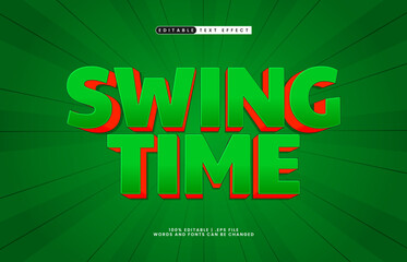 Wall Mural - swing time editable text effect with a kids and happy text style