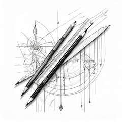 Pencil, paper, ruler 