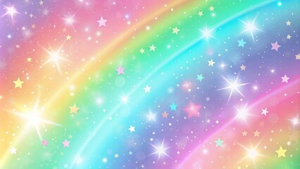 Wall Mural - rainbow pastel background with stars, perfect for dreamy and magical designs, rainbow, pastel, backg