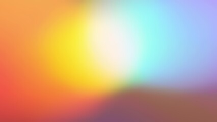 Wall Mural - Soft blurry red orange yellow blue color mix gradient abstract background. Light through a prism