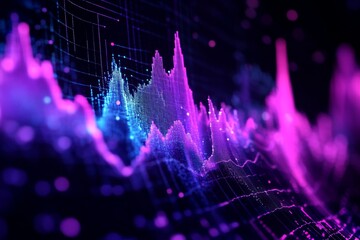 Digital illustration sound waveform dark background made up Visual representation of trading