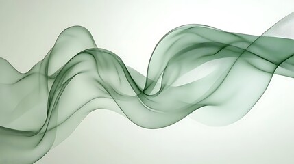 Canvas Print - Abstract Green Wave on a White Background