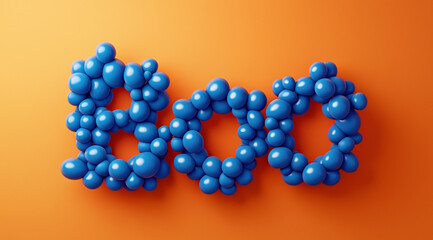 Wall Mural - Word Boo made of balloons, created with Generative AI technology.