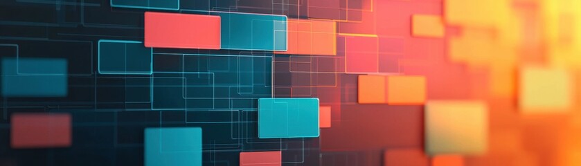 abstract digital background with vibrant blocks and lines, perfect for technology or creative design