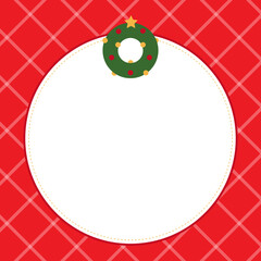 Sticker - Merry Christmas sign banner frame with empty space and festive decoration.