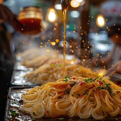 Sticker - Noodles with Sauce Drizzle