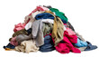© Supardi - PNG pile of clothes isolated transparency background. Generative AI