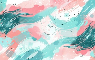 Canvas Print - Abstract Watercolor Painting with Pink and Blue Hues