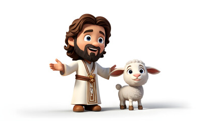 Wall Mural - Jesus cartoon 3D image