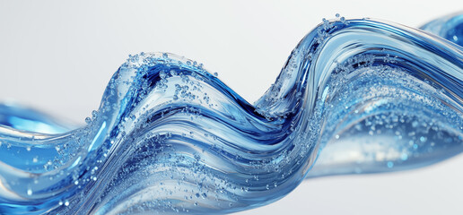 Wall Mural - Beautiful blue waves background material
