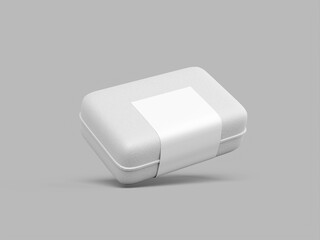 Sticker - White Blank Food Container with Label Mockup 3D Rendering