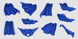 © ApoevArt - Hero capes of blue fabric realistic vector illustration set. Traditional superhero accessories 3d models bundle