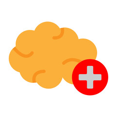 Wall Mural - Mental Health (Brain) Vector Flat Icon Design