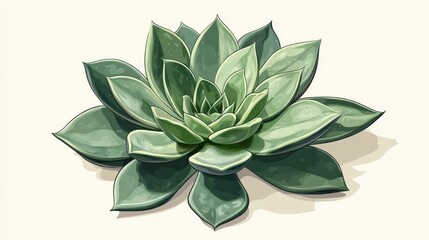 Poster - Captivating closeup of a succulent, showcasing intricate texture in vibrant, cartooninspired modern illustration.