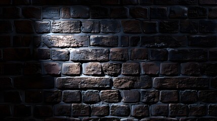 Wall Mural - Dark brick wall background with spotlight, vector illustration, dark brown color palette, simple vector style, flat design, high resolution, high contrast, no shadows, professional photography, sharp 