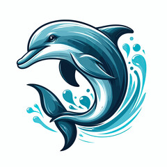 Poster - Vector dolphin jumping out of the water