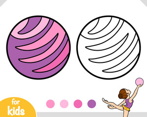 Coloring book for kids, Rhythmic gymnastic ball